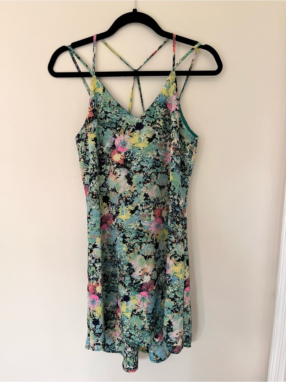 Xhilaration Mint Floral Crossback Mini Dress